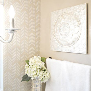 DIY Drifting Arrows Stenciled Bathroom
