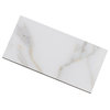 Nature 4 in x 8 in Glass Subway Tile in Calacatta Gold