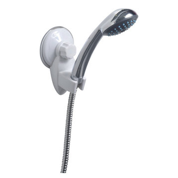Bath Hand Held Suction Shower Head Bracket Suction Mounted White