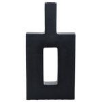 StyleCraft - Pont Vase Tall Matte Black - The pont vase is a stunning decorative addition to any living or dining room. Crafted from resin, this bold, modern vase boasts a contemporary design that catches the eye. Perfect for creating a cohesive look, pair it with the small Font vase to enhance your space.