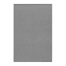 Couristan Recife Saddle Stitch Gray and White Indoor/Outdoor Rug, 3'9"x5'5"