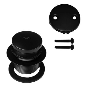 Tip Toe Tub Trim Set With Two-Hole Overflow Faceplate In Powder Coated White, Powder Coated Flat Black
