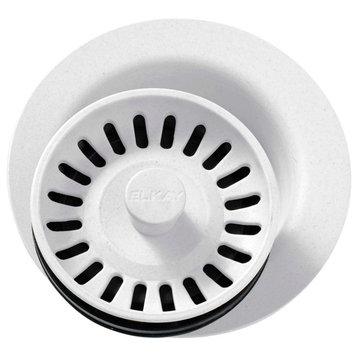 LKQD35WH Polymer 3-1/2" Disposer Flange with Removable Basket Strainer White