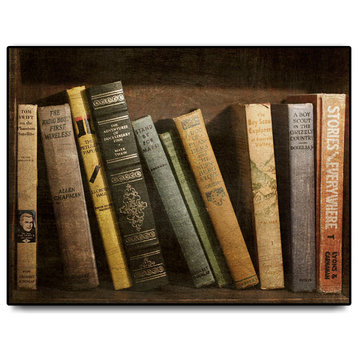 "Vintage Book Collection II" Oversized Framed Canvas, 40" x 60"