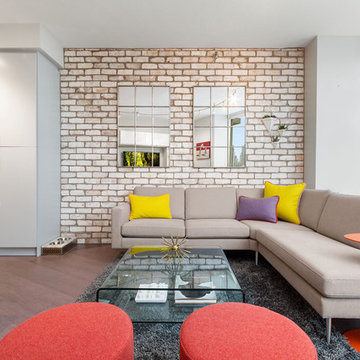 Fun, Contemporary Kitchen & Living Room in River North