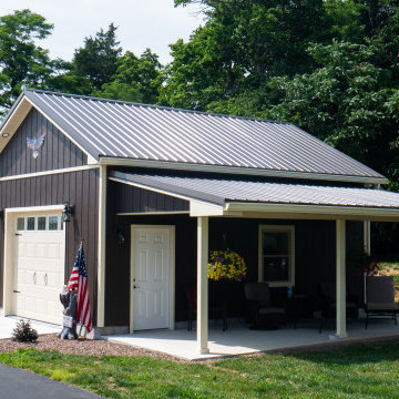 Garage Door and Metal Roof