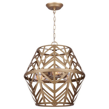 Canarm Maud 3 Light Chandelier, Painted Gold