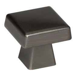 1 1/2" Sq Knob Blackrock Gunmetal BP55273GM - Cabinet And Drawer Knobs