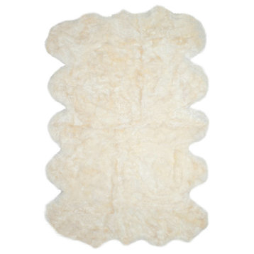 Safavieh Sheep Skin Shs211A Solid Color Rug, White, 9'0"x12'0"