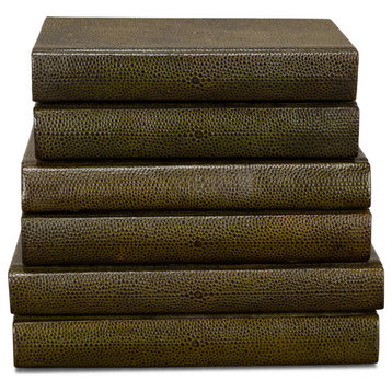 Shagreen Books Set Of 6 Leaf