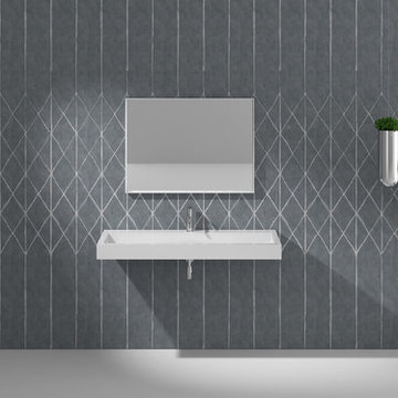 ADM Bathroom Rectangular Countertop Sink, White, 60" - DW-197 (60 x 21)