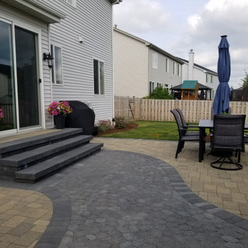 Round Lake Family Home Paver Patio, Paver Walkway, Porch, Gazebo and Landscape