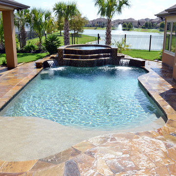 Elevated Spa | Beach Entry Pool