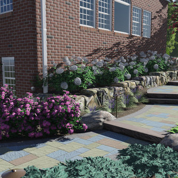 Large Multi Level Patio and Pool, NJ - 3D Imaging
