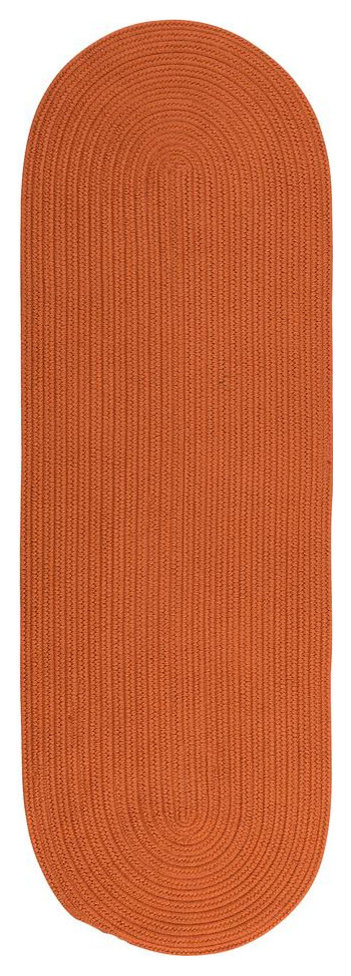 Reversible Flat-Braid Oval Runner, Rust 2'4