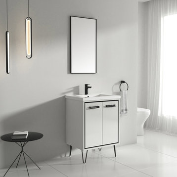 Bonnie 24" Single Bathroom Vanity Set, Glossy White