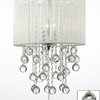 Crystal Chandelier With Large White Shade and Balls