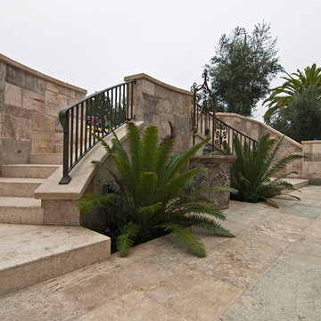 Patio layout showcasing our unique stone elements in architectural settings.