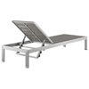 Shore Chaise Outdoor Aluminum, Set of 6, Silver Gray