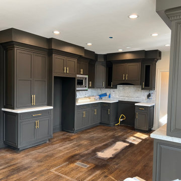 Chocolate Truffle Cabinets with Beautiful Gold Handles