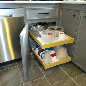 Pull outs shelves make pantry more useful