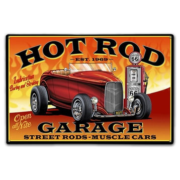 Hot Rod Garage, Classic Metal Sign