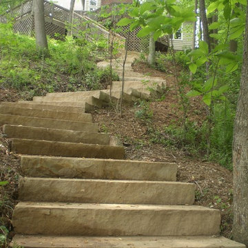 stone walls and steps