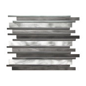 Long Random Bar Silver Aluminum Tile, Sample, Mixed