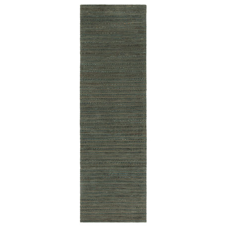 Safavieh Cape Cod Collection CAP504 Rug, Dark Green, 2'3"x8'