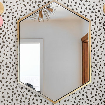 Hexagon Mirror: Satin Brass Finish