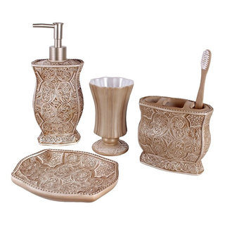 Relax Collection Sandstone Bath Accessory Ivory Set-4 Pieces