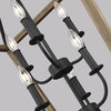 Gannet Large Chandelier, Weathered Oak Wood/Antique Forged Iron