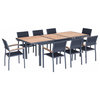 Heck Extendable Teak Outdoor Dining Set for 8 Person, Aluminum, by HIGOLD