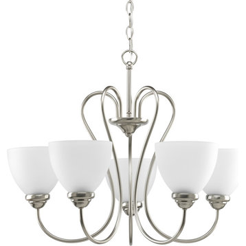 Heart Collection 5-Light Chandelier, Brushed Nickel