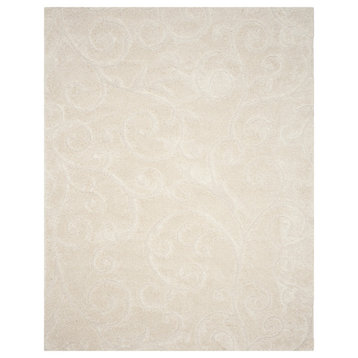 Safavieh Florida Shag Collection SG455 Rug, Cream, 8' X 10'