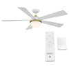 Eclipse Indoor/Outdoor 5-Blade Smart Ceiling Fan 54" Satin Brass/White, LED