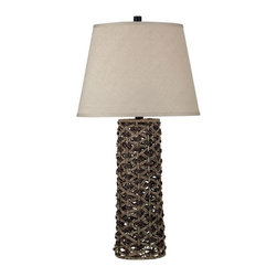 Jakarta 30 in. Light and Dark Rope Table Lamp - Table Lamps