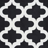 8"x8" Lantern Handmade Cement Tile, Black/White, Set of 12