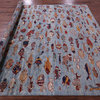 8' 1" X 9' 9" Gabbeh Fish Design Hand-Knotted Wool Rug - Q20405
