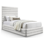 Meridian Furniture - Maxwell Linen Textured Fabric Upholstered Bed, Cream, Twin - Transform your bedroom into a welcoming sanctuary for blissful sleep with this Maxwell cream linen textured fabric twin bed. Its rich cream heathered weave linen textured fabric, adorned with deep channel tufting, exudes luxurious comfort. The contemporary design features an extra-tall headboard, offering both style and support. Perfect for creating a cozy retreat, this bed combines elegance with functionality, promising nights of restful sleep and mornings of rejuvenation in a setting that radiates modern sophistication.