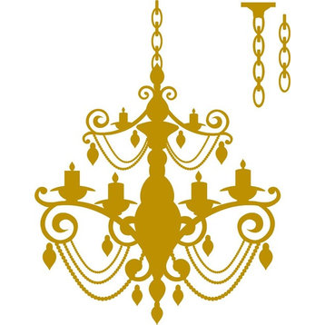 Chandelier Extra Chain Picture Art Living Room Decal, 21x24"