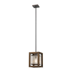 Cal Lighting 1 Light Mini Pendant, Dark Bronze/Organza, 49"