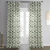 Artemis Olive Green Printed Cotton Curtain Single Panel, 50Wx108L