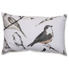 Bird Watcher Charcoal Rectangular Throw Pillow