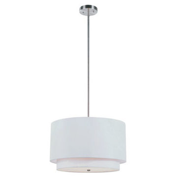 Schiffer 3-Light Pendant, Brushed Nickel With Frosted Acrylic