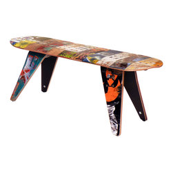 Deckstool - Recycled Skateboard Furniture - Deckbench - Recycled Skateboard Bench - Indoor Benches