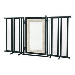 Fusion Gates - Fusion Gate with Greek Key Design, Black, 71.5"-74" - Dog Gates