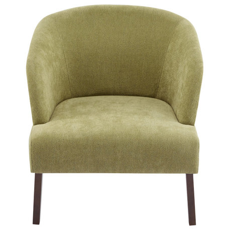GDF Studio Georgia Accent Chair With Round Back, Green, Single