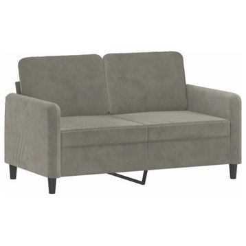 vidaXL Sofa Upholstered Love Seat Sofa Couch for Leisure Light Gray Velvet