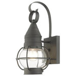 Livex Lighting - Livex Lighting 26900-61 Newburyport, 1 Light Outdoor Wall Lantern, Black - The Newburyport outdoor wall lantern boasts classiNewburyport 1 Light  Charcoal Clear Glass *UL: Suitable for wet locations Energy Star Qualified: n/a ADA Certified: n/a  *Number of Lights: 1-*Wattage:60w Medium Base bulb(s) *Bulb Included:No *Bulb Type:Medium Base *Finish Type:Charcoal